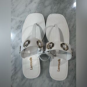 Larroude Milan Jelly white Sandals